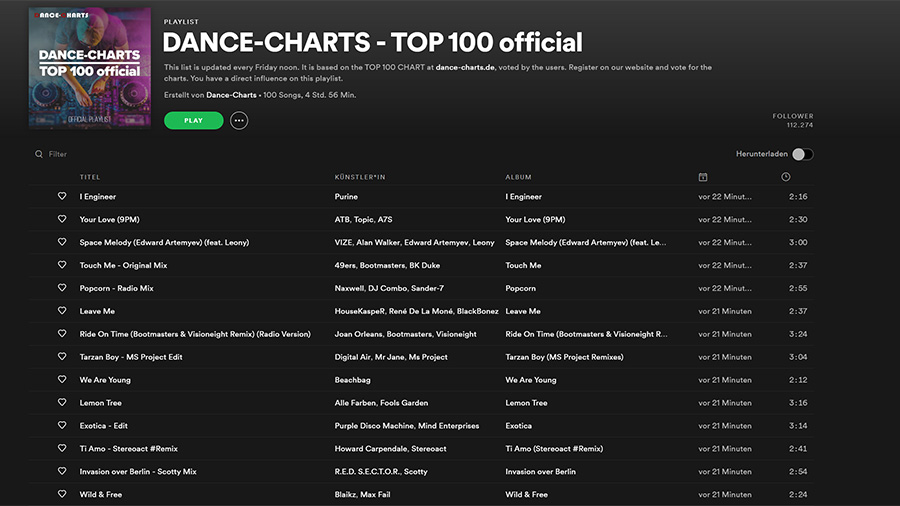 DANCE-CHARTS TOP 100 vom 19. Februar 2021