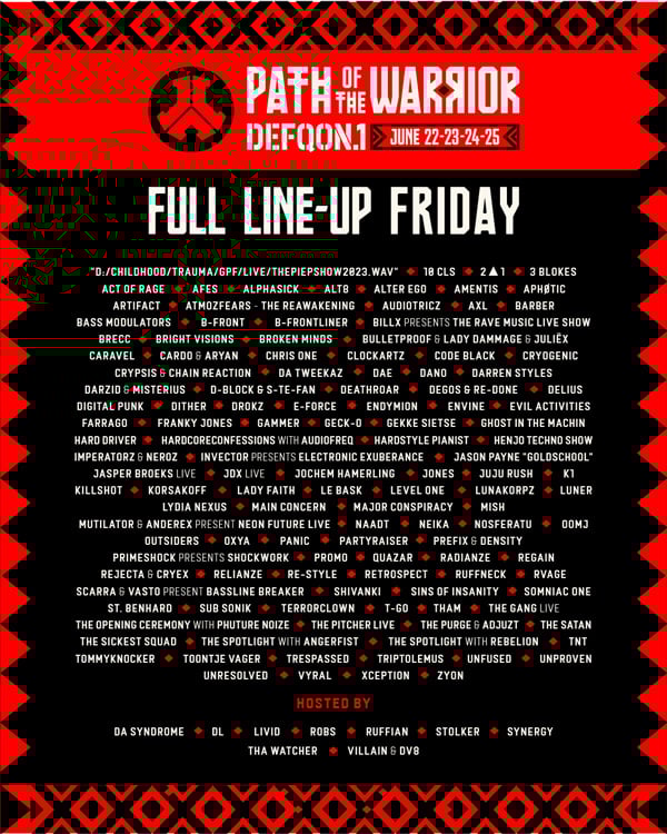 DQ123 Lineup Full Vrijdag