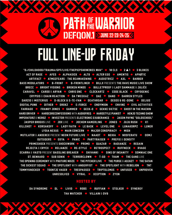 DQ123 Lineup Full Vrijdag