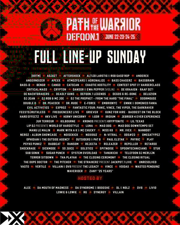 DQ123 Lineup Full Zondag 1