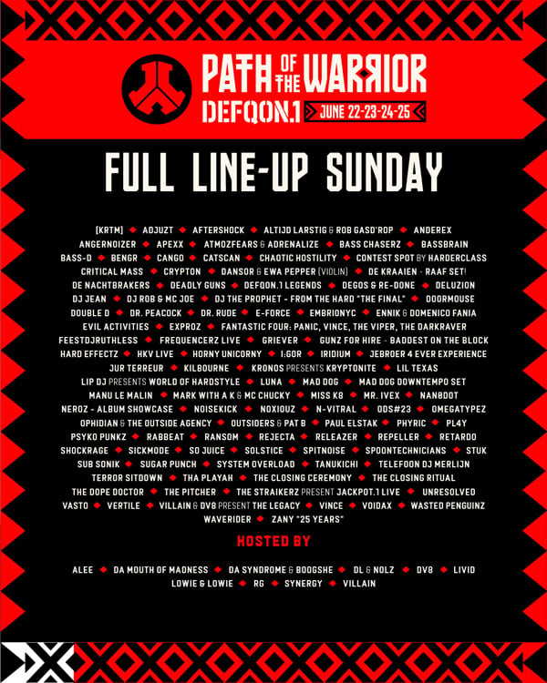 DQ123 Lineup Full Zondag 1