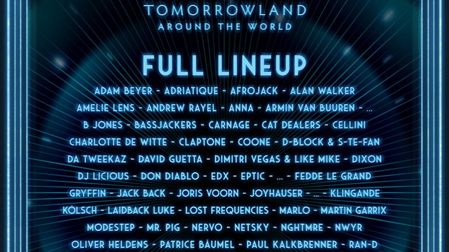 Tomorrowland Around The World - Line-up